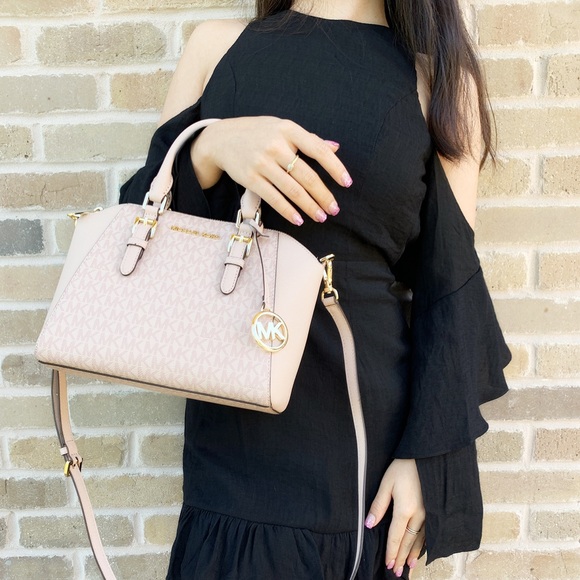 👜💕-NWT Michael Kors pink mk Satchel - Picture 5 of 5